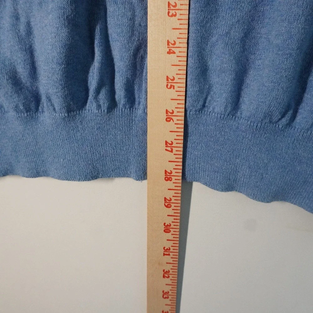 L.L.Bean Men's XL REG Blue‎ Cotton Cashmere V-Neck Long Sleeve Sweater Cozy Soft